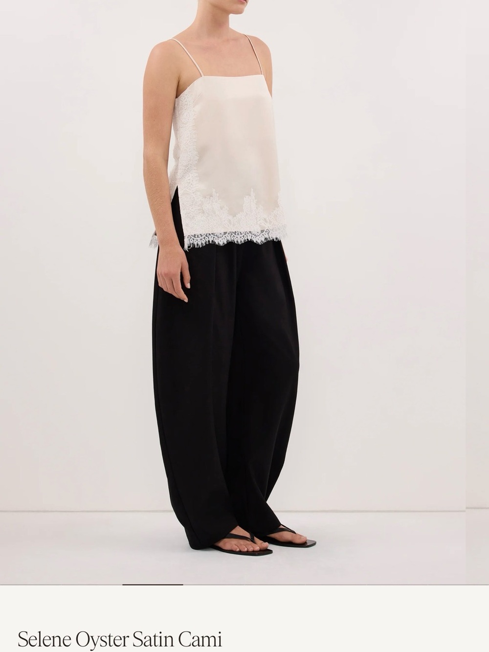 Oyster Satin Cami in Oyster